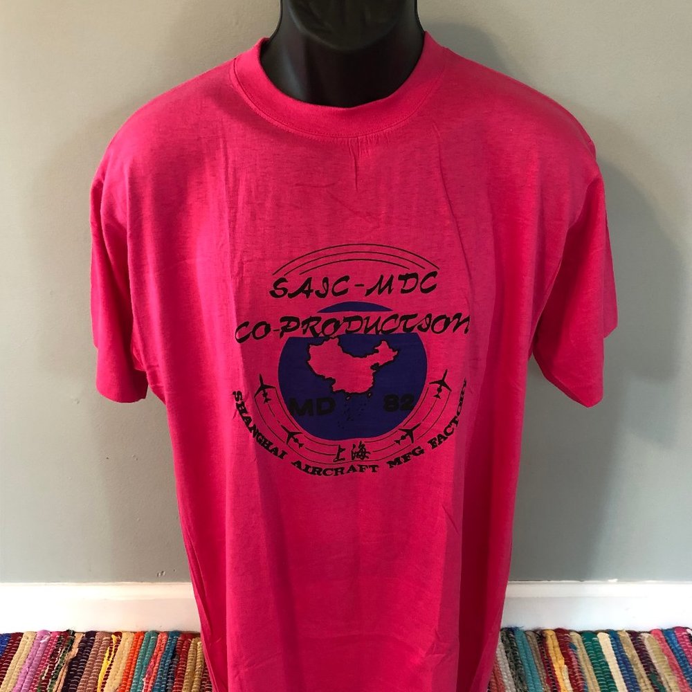 80s Shanghai Aircraft Factory Shirt Pink Large